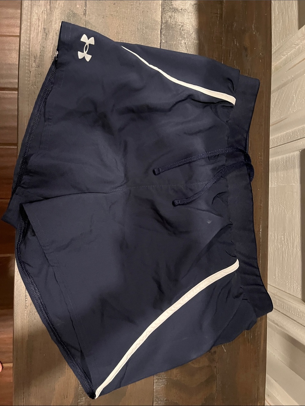 Under Armour Men’s Navy Athletic Shorts with White Accents
